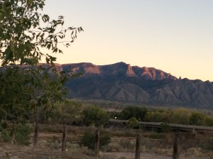 These mountains are my view where I am camped now.  At sunset they turned red, but I didn't get this picture until the show was almost over.