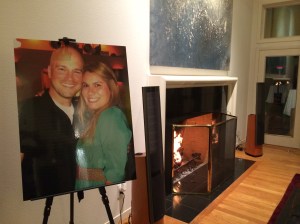 Inside, a nice picture of the happy couple.