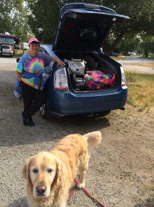 Mary, the happy camper!  Shiloh too.