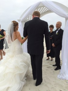 Here comes the bride, and her dad.