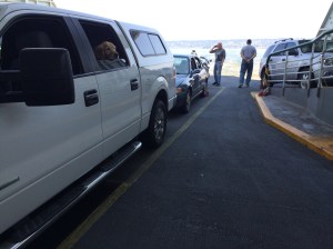 We were just in time to catch this ferry so we were very near the back with just one car and a motorcycle behind us.