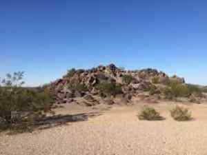 This is the mound of rocks from a distance.